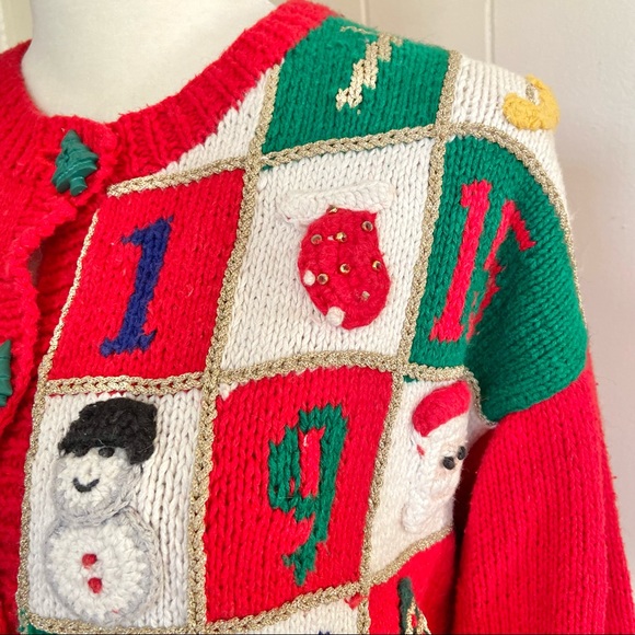 Talbots Sweaters Vintage Talbots Ugly Sweater Tree Buttons Advent